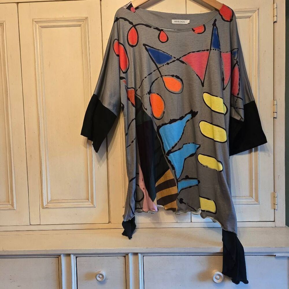 Misslook Wearable Art Tunic Grey L